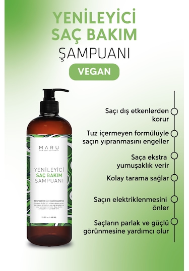 Maru Yıpranmış Saçlar Için Onarıcı Tuzsuz & Vegan Şampuan 400 Ml