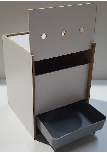 Muhabbet Kuş Yuvası Sürgülü Plastik Folluk Ahşap Mdf Yuvalık