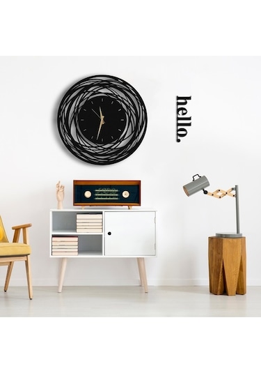 50X50 Dekoratif Duvar Saati + Tablo 35 Cm Hediye (492539618)