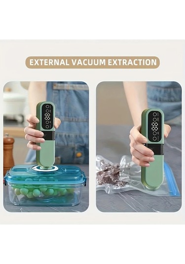 Honeybeeshop Taşınabilir Usb Şarjlı Otomatik Vakumlu Mühürleyici Koyu Mavi 1200mah Kompakt Tasarım Ev Ve Piknik İçin