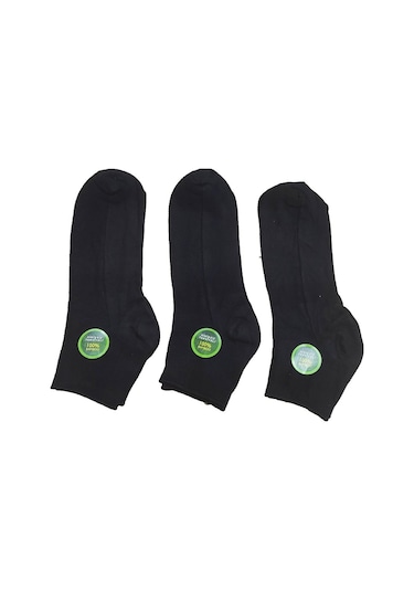 Ercey's Erkek 3'Lü Bambu Kısa Konç Çorap Siyah
