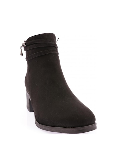 Dgn 57-22k Kadın Kristal Taş Aksesuarlı Topuklu Bot 57-2121-R1680 Siyah