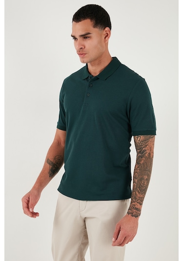 Buratti Pamuklu Regular Fit Düğmeli Erkek Polo Yaka T Shirt 5902127 Yeşil