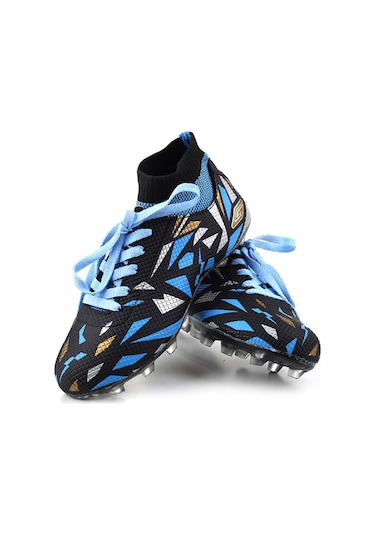 Papuç Sepeti Dgn-2303 Erkek Çocuk Çoraplı Krampon Spor Ayakkabı Mavi