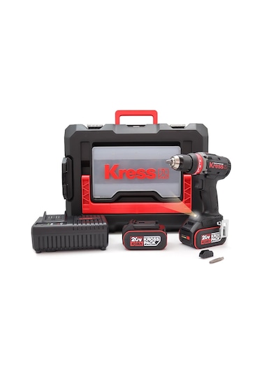 Kress KUA72.1 20V/4.0Ah Li-İon Çift Akülü Kömürsüz Profesyonel Şarjlı Matkap