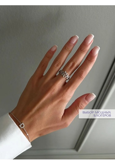 Miestilo 925 Ayar Gümüş Zarif Zincir Gidon Yüzük 162410626 Beyaz