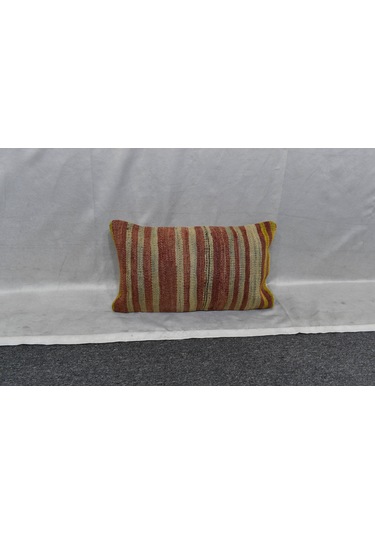 Zehra Abla Halı Yeni El Dokuma Dekoratif Lumbar Kilim Kırlent Yastık Kılıfı 6101