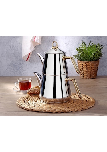 Gümüşer Piramit Gold Mini Çaydanlık 0,7 / 1,3 Lt Çok Renkli