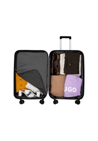 2'li Valiz Seti Büyük Boy - Kabin Boy Siyah-siyah 1167-s Siyah