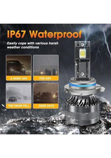 Novahub 120w Süper Parlak Led Far, 12.000lm 6500k, Ip68 Su Geçirmez, H1/h4/h7/h11/9005/9006 Uyumlu, 2'li Set Led Farlar