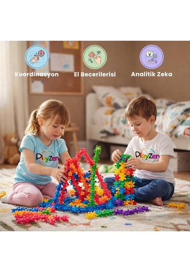 Yaratıcı Yapı Blokları Tak Çıkar Eğitici Oyuncak 5 Renk 120 Parça 3+ Yaş