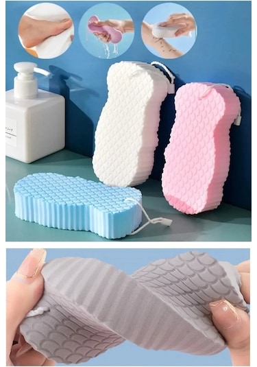 MorBebe Bebek Banyo Ölü Deri Sökücü Cil Temizleyicisi Vücut Duş Süngeri Yoğun Peeling Fırçası Masaj Sünger