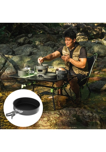 Mufunye Kamp Takımı Tava, 8in, Katlanabilir Kılıflı - Alüminyum Alaşımlı Çok Renkli