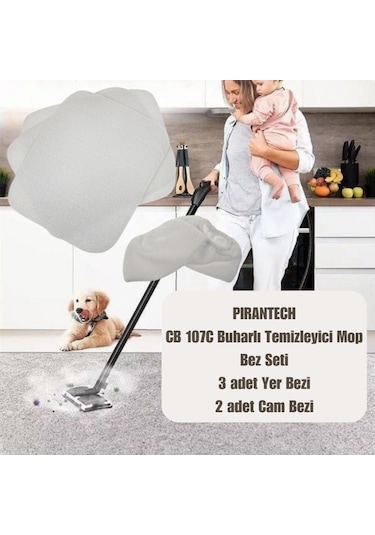 Pırantech Cb 107c Buharlı Temizleyici İle Uyumlu Mop Bez Seti