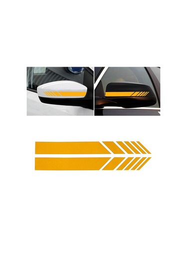 Evrensel Su Geçirmez Araba Dikiz Aynası Çıkartması Çizgili Araba Garland Çıkartması Floresan Uyarı Dekoru Stil Aksesuarları