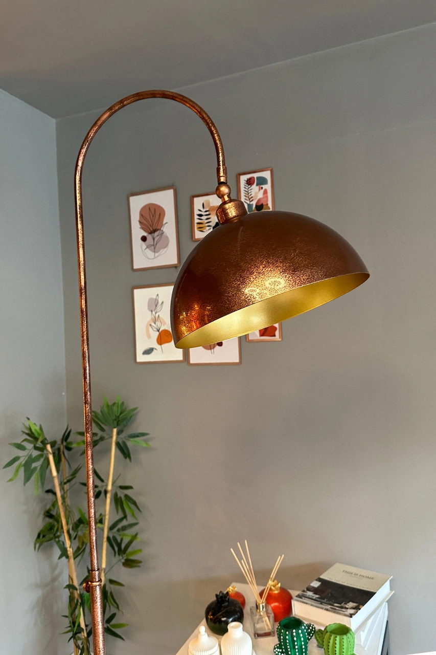 Patina Lambader Hareketli Başlık Modern Dekoratif Metal Oturma Odası Çalışma Odası Lambası Bakır
