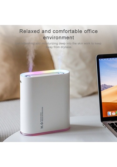 Dancemonkey Y10 Pist Çift Jet Nemlendirici Renkli Marquee Gece Lambası Ev Ofis İçin 1l Hava Temizleme Cihazı Pembe
