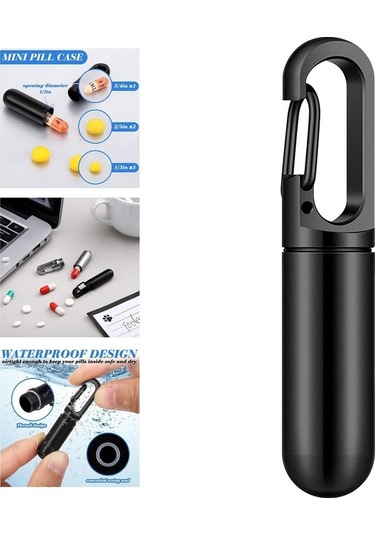 Pazly Yürüyüş Suntek Siyah Konteyner Kolye Kamp Için Hap Cep İb Diğer