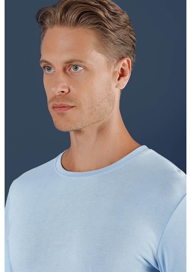 Ts 870 Slim Fit Mavi Spor T-shirt Mavi