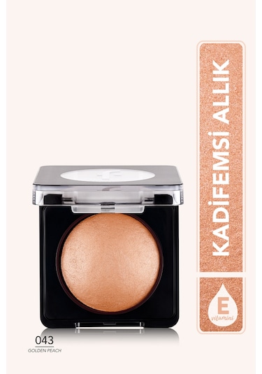 Flormar Işıltılı Fırınlanmış Allık - Baked Blush-On - 043 Golden Peach - 8682536051439