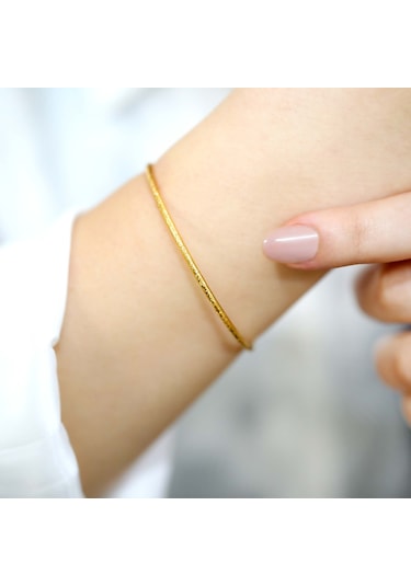 16 Gr Gram 22 Ayar İşçiliksiz Simli Ajda Bilezik