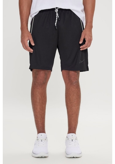 Ac&Co / Altınyıldız Classics Erkek Sıyah Standart Fit Normal Kesim Rahat Örme Şort Siyah