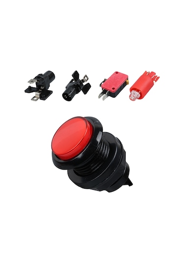 Atari Butonu 12v Ledli Kafa Çapı 24mm Delik Çapı 24mm Ic-180j-1