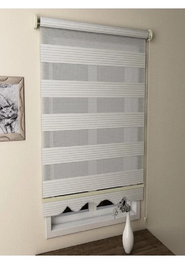 Pliseli Krem Mz481 Etekli Stor Zebra Perde 230 X 260 Krem