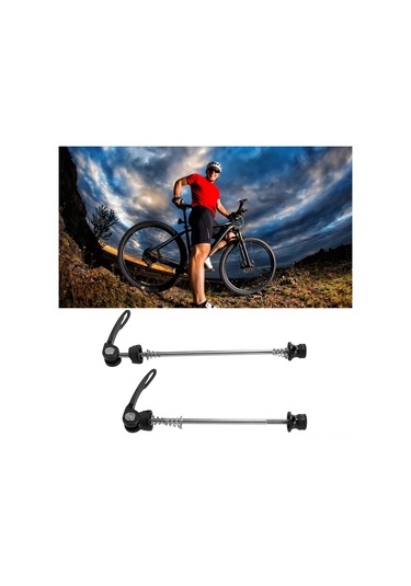 Xindoker Alüminyum Ve Çelik Bisiklet Hızlı Serbest Bırakma Çubuğu, Dayanıklı, Korozyona Dayanıklı, Kolay Kurulum, Ön 100mm Arka 135mm Siyah Siyah