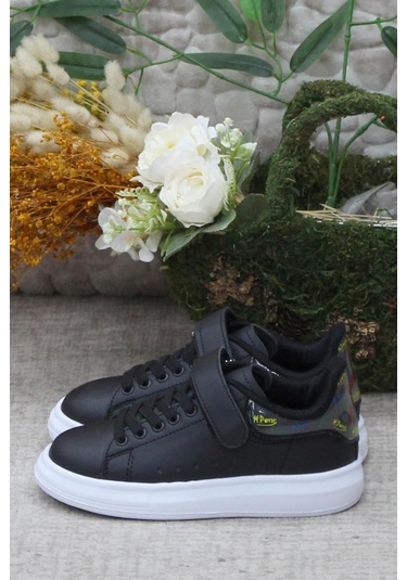 M.p 242 3317 Siyah Beyaz Rahat Hafif Kız Çocuk Ayakkabı 001