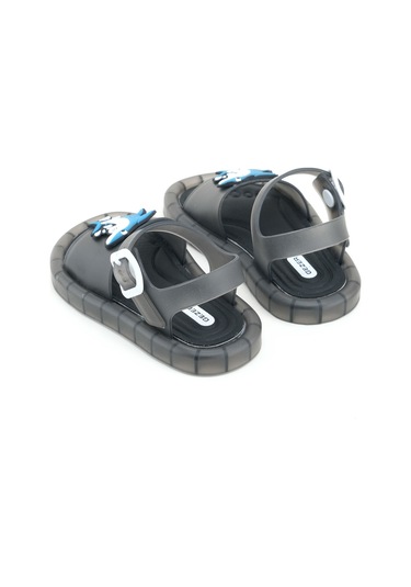 Gezer Erkek Çocuk Yazlık Airblow Bilekten Tokalı Ayarlanabilir Rahat Işıklı Taban Günlük Sandalet Siyah