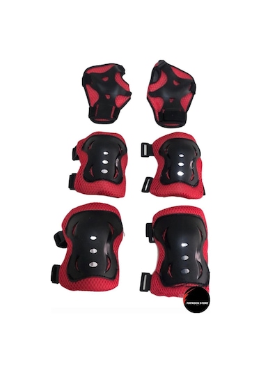 Paten Kaykay Scooter Bisiklet Koruyucu Set Takımı Kırmızı Standart ...