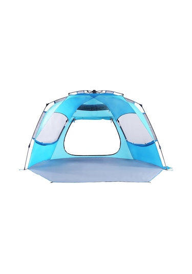 Quickup Kapılı Otomatik Plaj Çadırı Mavi