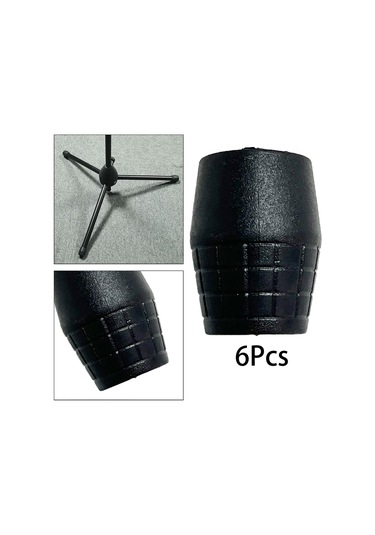 6x Mikrofon Standı Kauçuk Ayaklar Kauçuk Kapak Siyah