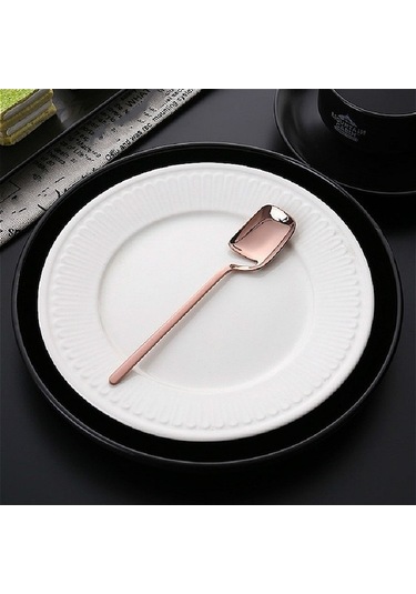 Paslanmaz Çelik V Şeklinde Duvar Asılı Tasarım Basit Kahve Kaşık Çatal Yaratıcı Uzun Sap Karıştırıcı Sofra Takımı, Boyut:kaşık Gül Altın Diğer Diğer