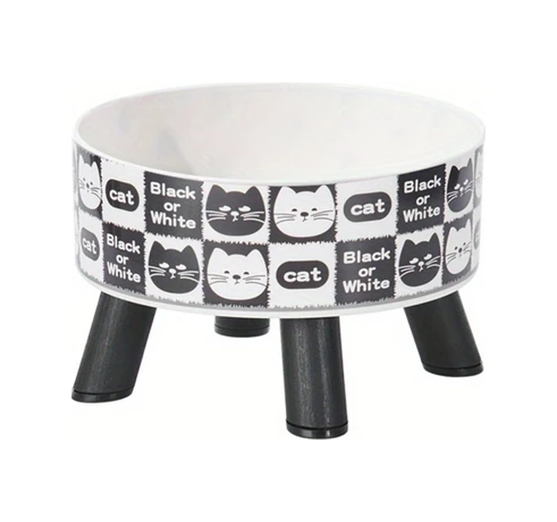 Chuangyinshop Koyu Kahverengi 304 Paslanmaz Çelik Ve Pp Kaymaz Tabanlı Pati Desenli Yükseltilmiş Kedi Köpek Mama Kabı