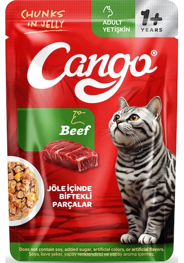 Cango Yaş Yetişkin Kedi Maması Etli Biftekli 80 Gr