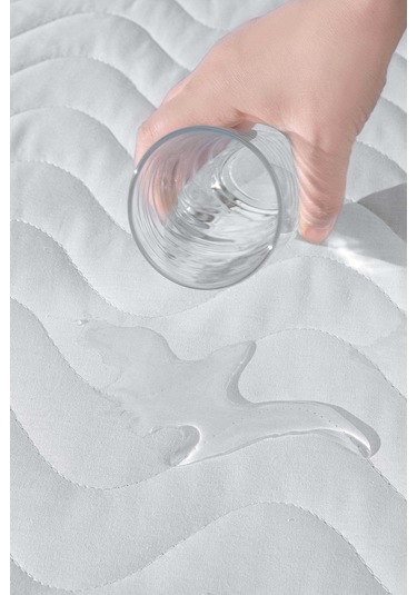 Divanev Kapitoneli Sıvı Geçirmez Alez 220x200 Cm Çift Kişilik Köşe Lastikli Beyaz