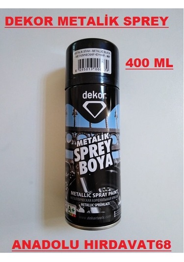 Dekor Siyah Sprey Boya Metalik Siyah Sprey Boya 400 ML