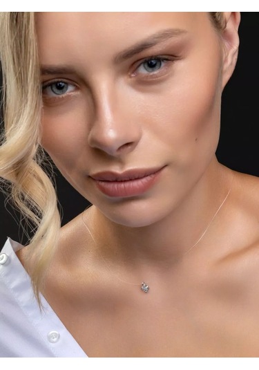 925 Lıght Misina Kolye Gümüş 91252272 Açık Mavi