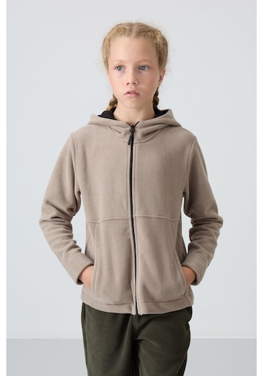 Standart Fit Kapüşonlu 2li Paket Siyah-koyu Bej Kız Çocuk Sweatshirt - 75152 Siyah - Antrasit