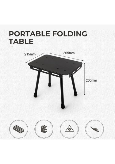 Jeemson Alüminyum Çıkışlı Çift Fonksiyonlu Folding Masa & Tabure - Taşınabilir Kamp, Piknik Ve Balıkçılık Gereci Depo Çantası İçerir Siyah