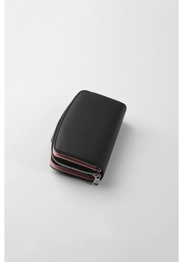 Cengiz Pakel Orta Boy Çıt Çıt Detaylı Kadın Cüzdan/portföy - 65300 - Siyah/pudra 65300-siyah-pudra