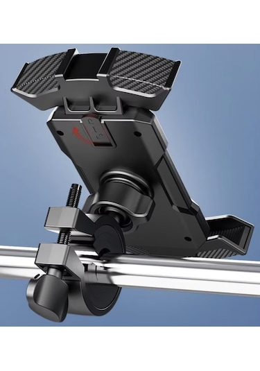 9081733430228 - Honda Pcx Karbon Darbe Emici Tirreşim Engelleyici Motosiklet Telefon Tutucu Siyah