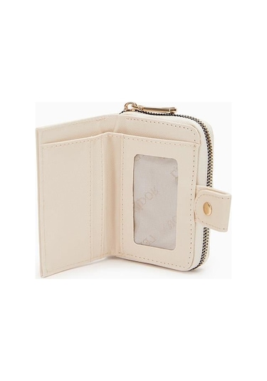 Levidor Fermuarlı Kadın Cüzdan - Krem Krem
