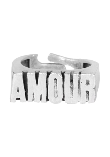 Erkek Antik Gümüş Kaplama Ayarlanabilir Amour Yüzük Gümüş
