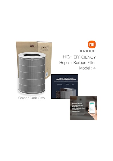 Xiaomi Smart Air Purifier 4 Filtre Gri High Efficiency
