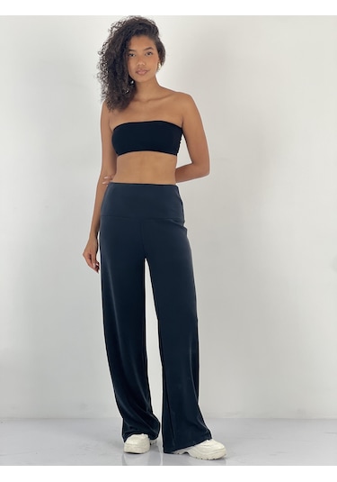 Miss Poem Kadın Yüksek Bel Siyah Pantolon Siyah