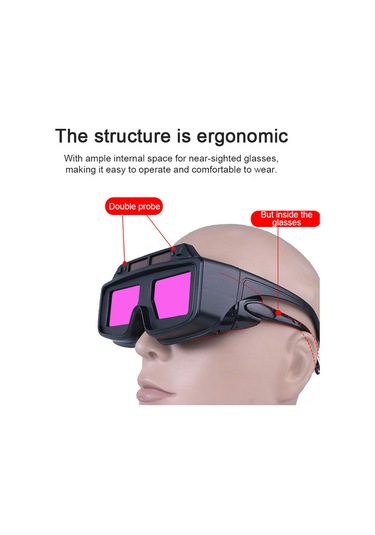 Symbee Otomatik Renk Değiştiren Kaynak Gözlüğü - Güneş Enerjili, Çift Sensörlü, Geniş Görüş Alanı