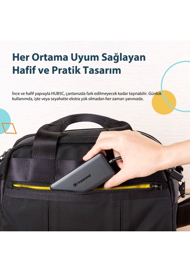 Transcend TS-HUB5C 2-Port Type-A,1-Port Type-C,1-Port PD,SD/MicroSD Gen 2 Type C HUB & Kart Okuyucu